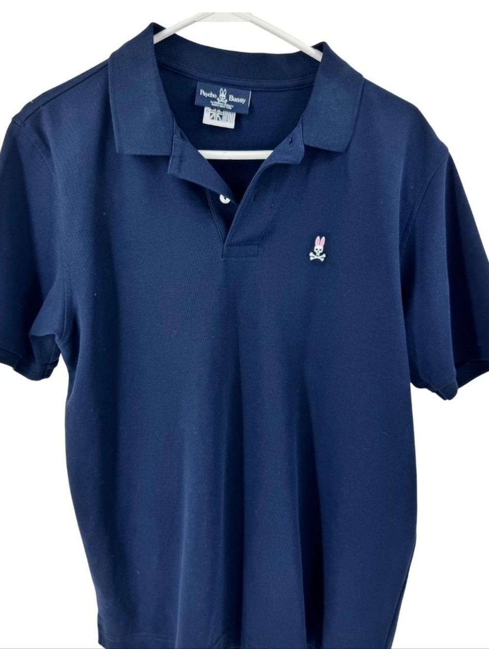 Psycho Bunny Dark Navy Short-Sleeve Polo with Embroidered Logo Size 6